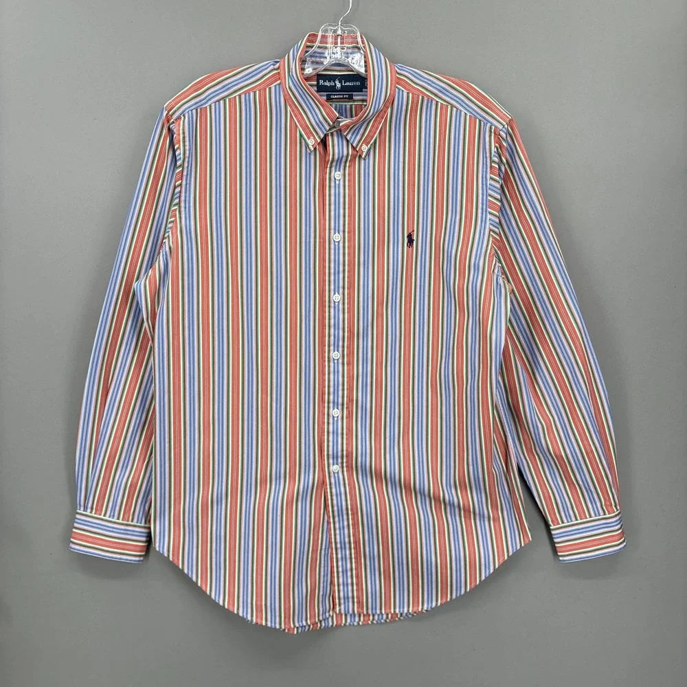 Ralph Lauren Shirt Mens Large Multicolor Blanket Southwest Stripe Classic Button